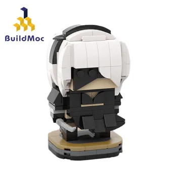 BuildMoc NieR Automata 2B YoRHa No. 2 Tip B Brickheadz MOC Yapı Taşları Araya Modeli Tuğla Rakamlar DIY Oyuncaklar Çocuklar Hediyeler Yeni