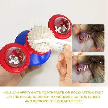 O VE BEN Fırıldak Kedi Oyuncak Taşlama Diş Temiz Diş Catnip Oyuncaklar Kediler İçin Vantuz İle Catnip Topu Parlayan Top