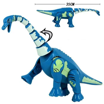 Büyük Boy Jurassic Dinozor Yapı Taşı Mavi Brontosaurus Brachiosaurus dinozor Figürü Monte Çocuk Oyuncakları Çocuk