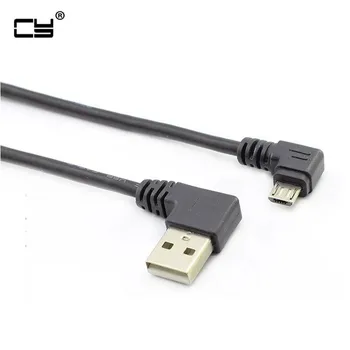 Erkek dik açılı USB2. 0 sola dönüş mikro usb 90 derece sol açılı mikro USB dönüş USB konektörü kısa kablo 25cm