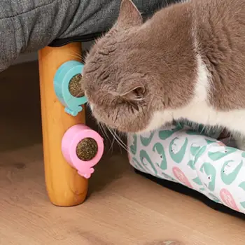Catnip Duvar Topu Yalama Topu Küresel Diş Temizleme Kedi Catnip Oyuncak Dönebilen Yavru Yalama Topu Pet Malzemeleri Duvar Davranır